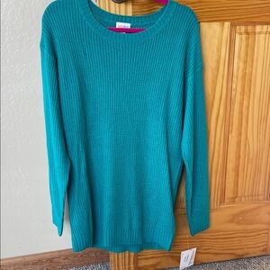 LuLaRoe Vibrant Teal Crew Neck Sweater